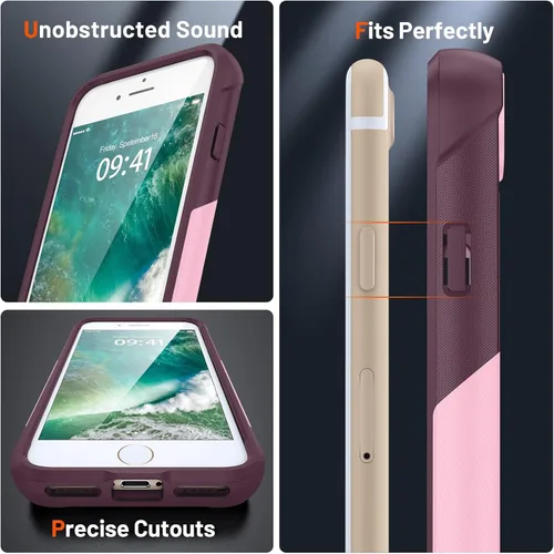 Miniatura 170 de Jeylly Funda para iPhone SE/Funda para iPhone 5S, Exterior de Plástico Duro que Absorbe Golpes + Interior de Silicona de Goma Defensor contra