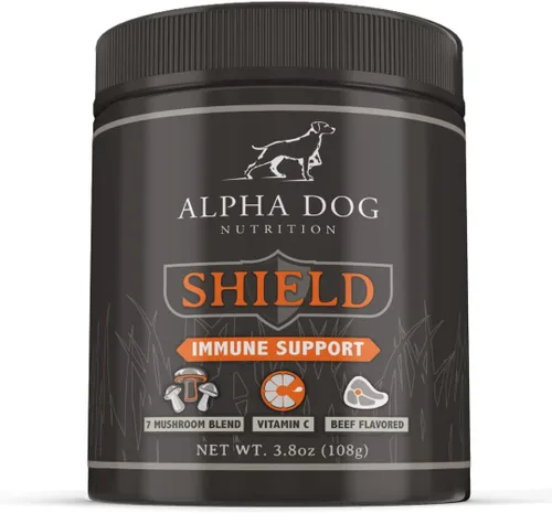 Miniatura 6 de Alpha Dog Nutrition - Suplemento de apoyo inmunológico para alergias Shield para perros – 7 complejos nutricionales de hongos en polvo + vitamina C