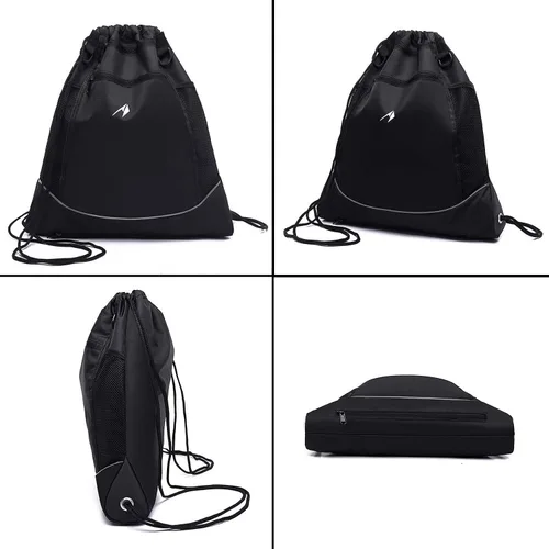 Miniatura 7 de STAY GENT - Mochila con cordón de baloncesto para niños, mochila de fútbol plegable, bolsa de gimnasio, mochila deportiva con bolsa de malla