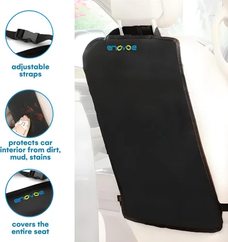 Miniatura 2 de Enovoe Protectores de asiento de automóvil para niños, paquete de 4 fundas de asiento trasero de automóvil de alta calidad que ofrecen protección