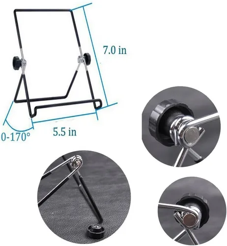 Miniatura 4 de MOACC Soporte para tableta, universal multiángulo, antideslizante, ajustable, soporte para tablet PC de 9 a 12.9 pulgadas, almohadilla (negro)
