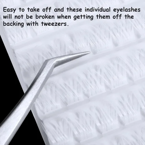 Miniatura 2 de 140 extensiones de pestañas postizas de aspecto natural, rizo D, pestañas de ojo de gato, individuales, extensiones de pestañas para colocar en casa