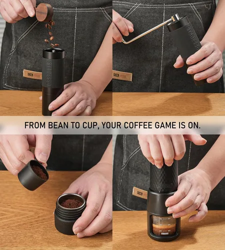 Miniatura 6 de STARESSO Kit de viaje 2026, juego de máquina de café espresso portátil y molinillo, doble uso para café molido y vainas, no necesita energía