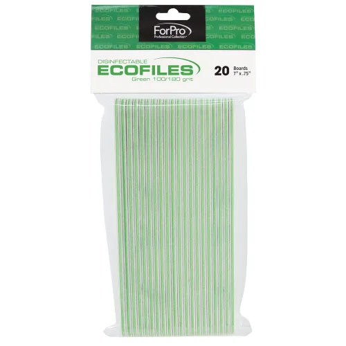 Miniatura 4 de ForPro Professional Collection ECOFILES - Tableros de espuma ecológica, verde, grano 100/180, limas de uñas de manicura y pedicura de doble cara, 7