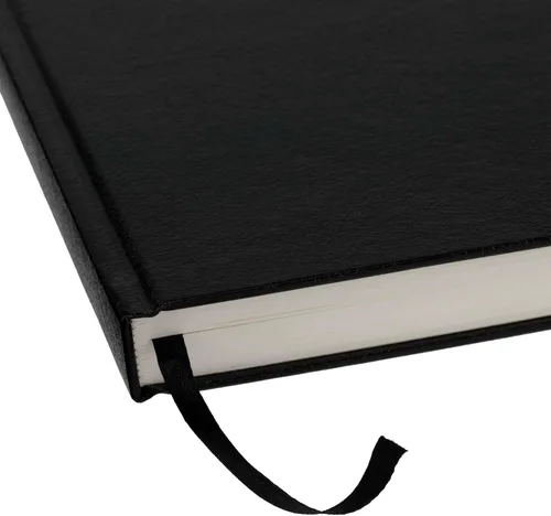 Miniatura 4 de Creative Mark Cuaderno de bocetos encuadernado de cuero duro [160 páginas - 5 x 7], diario de cuero sintético en relieve negro, papel sin ácidos
