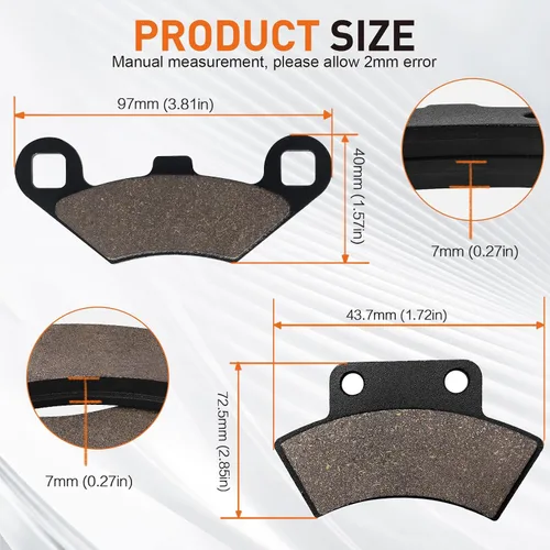 Miniatura 4 de Pastillas de freno para Polaris Sportsman 500 400 350 Scrambler 400 500 Magnum 425 2x4 4x4 Trail Boss 250 Xplorer 300 Big Boss 250 Xpress 300L 400L