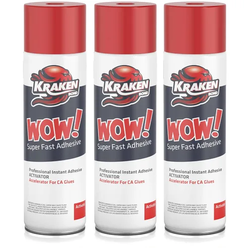 Miniatura 8 de KRAKEN BOND Wow! Activador adhesivo en aerosol (1 x 16.9 onzas), acelerador de pegamento de cianoacrilato para plástico, metal, madera y PVC