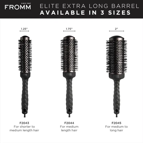 Miniatura 4 de Fromm Elite Thermal Ceramic x Ionic - Cepillo redondo de 2 pulgadas para golpes expertos y secado más rápido del cabello, barril extendido