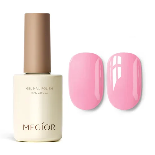 Miniatura 110 de MEGIOR Esmalte de uñas de gel blanco de 0.5 fl oz, color blanco antiguo, secado con luz UV, esmalte de gel francés, arte de uñas, salón de manicura