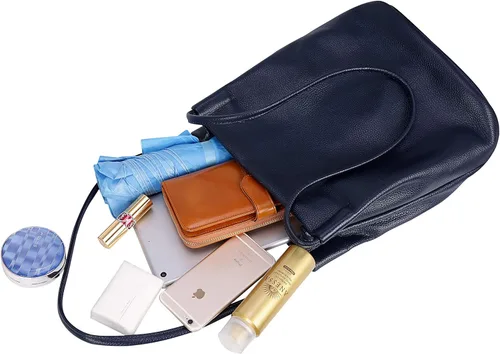 Miniatura 5 de Iswee - Bolsos de cuero genuino, diseño de hombro Hobo, bolsos para mujer