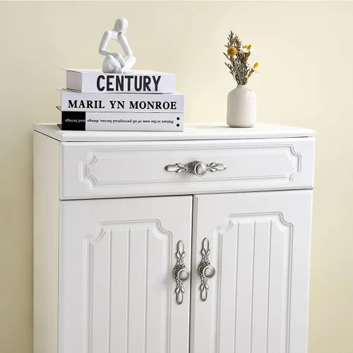 Miniatura 3 de Paquete de 10 pomos de gabinete de níquel cepillado de 1.22 pulgadas con placa trasera Diseño redondo suave, aleación de zinc sólida, resistente a