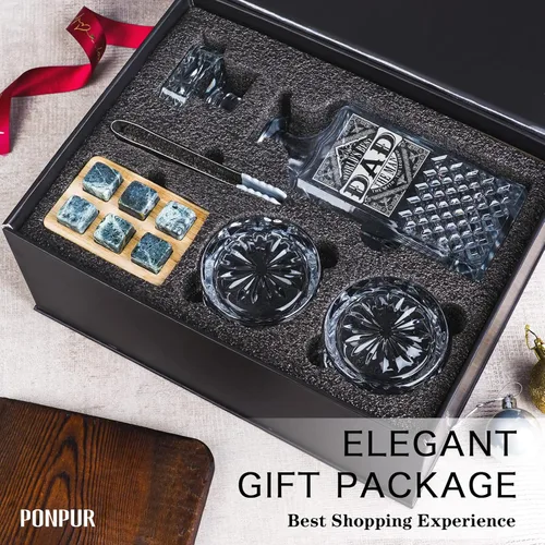 Miniatura 3 de Ponpur 2 decantadores de whisky para regalo de hombre, decantador de globo