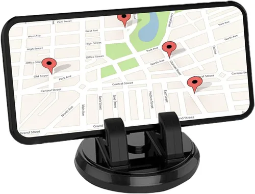 Miniatura 10 de Soporte de teléfono para automóvil, soporte compacto para teléfono de automóvil, soporte giratorio de 360°, almohadilla antideslizante para tablero