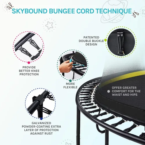Miniatura 6 de SkyBound Trampolín sin Resortes de 14 PIES 12 PIES 10 PIES 8 PIES 6 PIES para Niños y Adultos - Trampolines Recreativos con Revestimiento