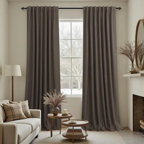 Miniatura 101 de KOUFALL - Cortinas de medio estilo francés de lino para ventana, juego de 2 cortinas cortas de 40 pulgadas de longitud, para privacidad, cortinas
