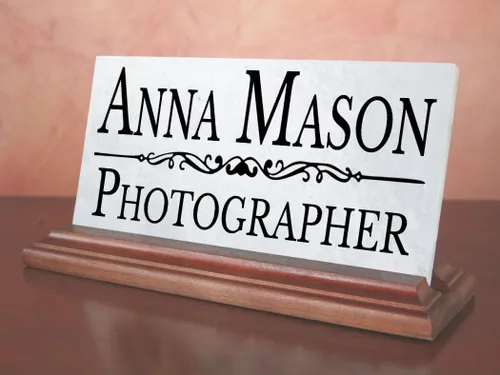 Miniatura 7 de Placa de identificación de escritorio para médico, placa de identificación personalizada para médicos, para escritorio o estante, mármol sólido MD