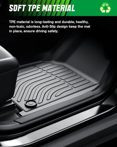 Miniatura 3 de VIWIK Alfombrillas de Piso para Dodge Ram 1500 2019-2024 Crew Cab con Caja de Almacenamiento Bajo el Asiento (NO para Classic), Alfombrillas
