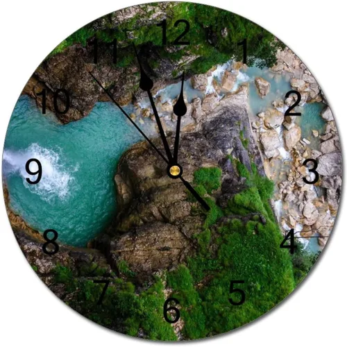 Miniatura 28 de Reloj de pared silencioso sin tictac de PVC, paisaje con hermosa puesta de sol en el campo C, funciona con pilas, 10 pulgadas (9.8 in), reloj