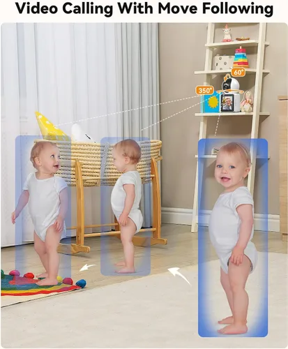 Miniatura 6 de TMEZON Cámara de Video para Mascotas Perros Interior Cámara de Seguridad Inalámbrica Bidireccional Monitor 1080P con Aplicación de Teléfono