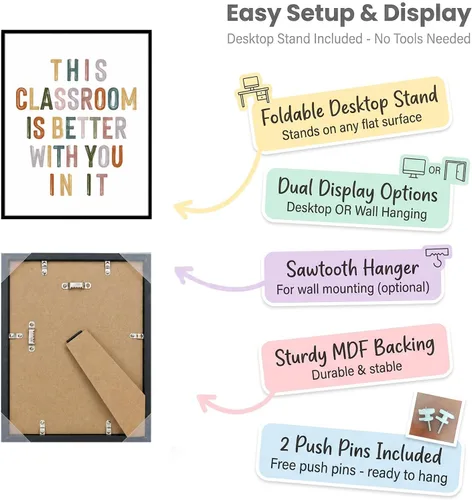 Miniatura 5 de Este aula es mejor contigo en ella, decoración de pared motivacional positiva, letreros para profesores, bienvenida al aula, decoración boho