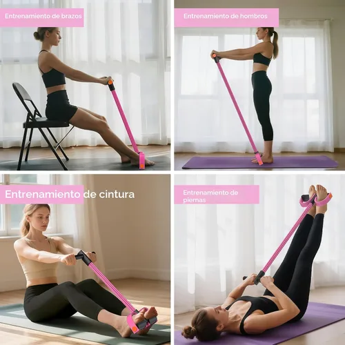 Miniatura 5 de Resistance Bands with Handles, 6-Tube Elastic Pedal Resistance Band for Working Out, Durable Natural Rubber Exercise Bands, Multifunction Exercise