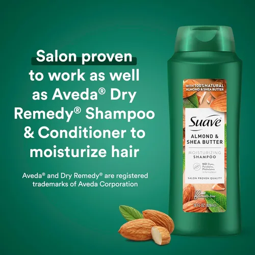 Miniatura 12 de Suave Professionals Champú hidratante para cabello seco Manteca de almendras y karité sin parabenos y sin colorantes, 28 onzas, paquete de 4