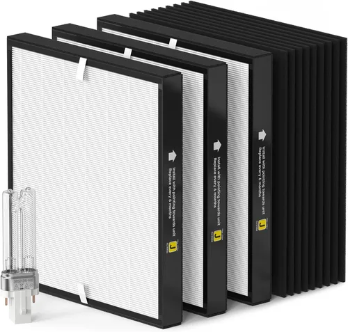 Miniatura 7 de FLT5900 Filtro J de repuesto para AC5900WCA/AC5900WDLX Air Puri fiers, 1 True HEPA + 4 filtros de carbono