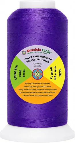 Miniatura 99 de Mandala Crafts Airforce Blue - Hilo resistente de 1500 yardas Tex 70 hilos de poliéster fuertes para coser cortinas, jeans, cuero, cabello