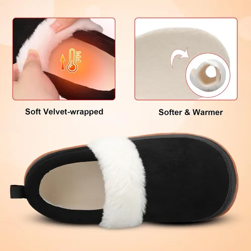 Miniatura 3 de Scurtain Pantuflas tipo mocasín para mujer, cómodas y cómodas botas de invierno con suela de goma cómoda