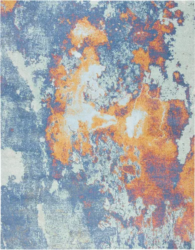Miniatura 3 de SAFAVIEH Alfombra de 8 x 10 pies – Colección Prism – Grande – Crema y Aqua, diseño abstracto moderno bohemio, no desprende pelusa y fácil