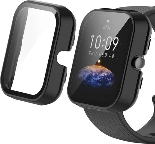 Miniatura 7 de Compatible con Amazfit Bip 3 Pro, Lamshaw Hard PC Case con protector de pantalla de vidrio templado compatible con Amazfit Bip 3 / Bip 3 Pro Paquete