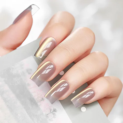 Miniatura 5 de MIZHSE Esmalte de uñas de gel de ojo de gato gris, esmalte de gel magnético de vidrio efecto amanecer, efecto de gatito de cristal con barra