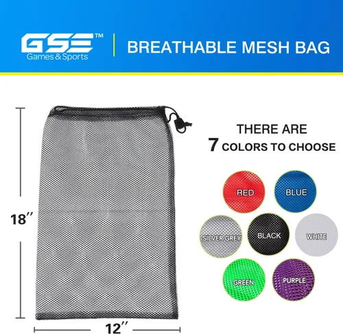Miniatura 79 de GSE Games & Sports Expert Bolsa de malla con cordón para béisbol, pelotas de pickleball, pelotas de golf, gimnasio, equipo de natación, lavandería
