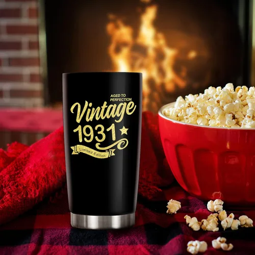 Miniatura 3 de Vasos de feliz cumpleaños 95 para hombres y mujeres, regalos de acero inoxidable en el año 1931, regalo de cumpleaños de 95 años para esposa