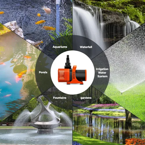 Miniatura 7 de DOKO Bomba de agua sumergible de 2600 GPH, bomba de estanque de alto flujo de 200 W con altura de elevación de 20 pies y cable de alimentación de 20