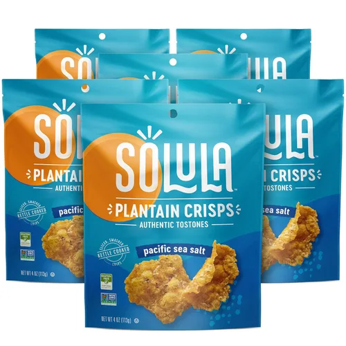 Miniatura 16 de Solula Plátano Crisps Authentic Tostones, lima caribeña, 4 onzas (paquete de 3), papas fritas cocidas, sin gluten, aptas para paleo, sin granos