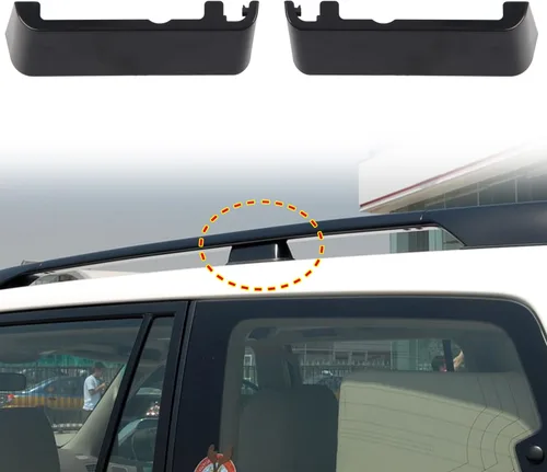 Miniatura 2 de Para Toyota Land Cruiser Prado FJ120 2003-2009 Portaequipajes de techo negro cubierta central accesorio de coche 2 piezas