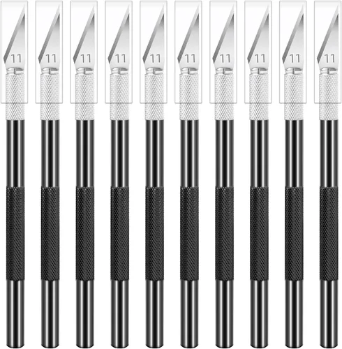 Miniatura 8 de Jetmore Juego de 24 cuchillos Exacto, cuchillos de precisión para manualidades, kit de cuchillos para cortar, tallar, recortar, álbumes de recortes