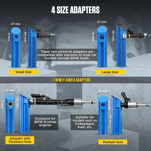 Miniatura 5 de Kit de Herramientas Probador Limpiador de Inyectores de Combustible 8 Modos de Pulso Probador de Inyectores Prueba 2 Inyectores de Combustible