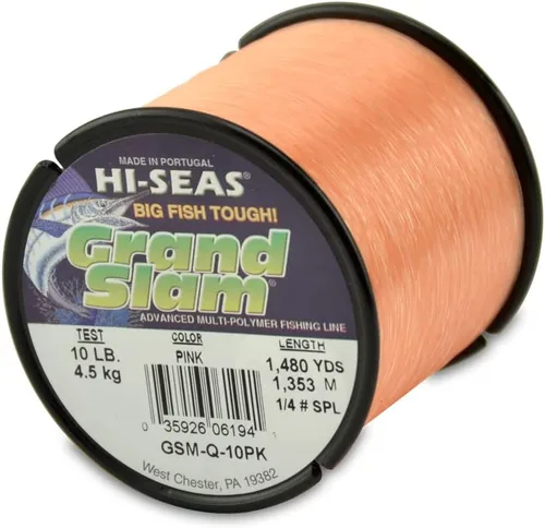 Miniatura 21 de HI-SEAS Línea de pesca de monofilamento Grand Slam - Fuerte y resistente a la abrasión en transparente, rosa, verde, azul humo, amarillo Azul ahumado