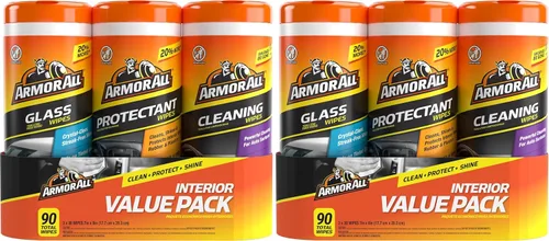 Miniatura 8 de Armor All Toallitas de limpieza de vidrio para automóviles de Armor All, limpiador de vidrio automotriz para película y suciedad, 90