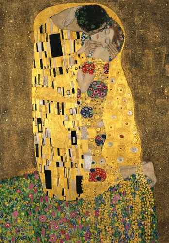 Miniatura 2 de Clementoni Gustav Klimt The Kiss Puzzle 1000 piezas para adultos mayores de 18 años Art Nouveau Gold Póster incluido en el marco Reciclado FSC