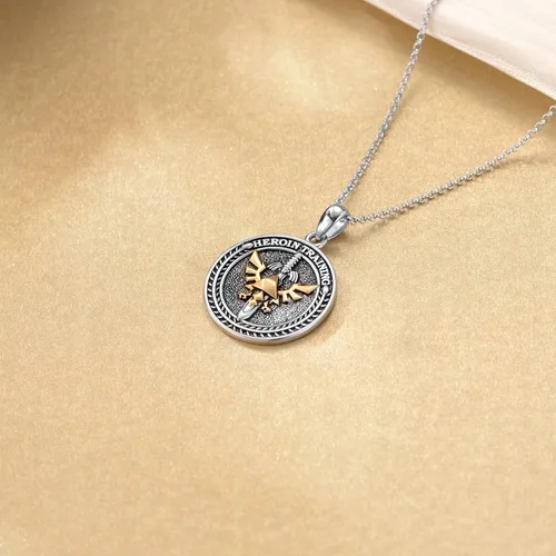 Miniatura 4 de ROMANTIC WORK - Collar de amuleto para el día del padre, plata de ley 925, colgante de estrella de David, Jesús eslavo, rueda de sol Alá, joyería