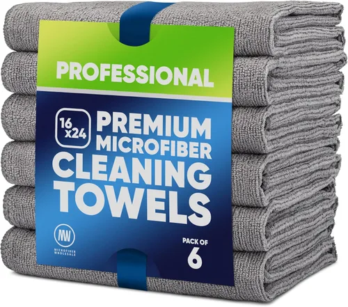 Miniatura 12 de Microfiber Wholesale Toallas de microfibra Pro Multi Surface de 16" x 24" Paquete de 6 (negro)