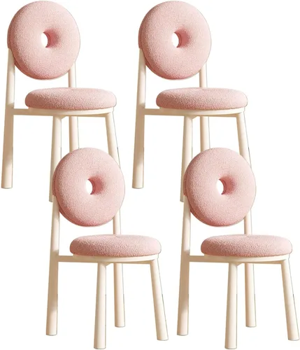 Miniatura 25 de Donut Dining Chairs,Makeup Chair,Kitchen Room Chairs Nordic Back, Dining Room with Metal Legs,Living Room Chair for Home Bedroom Cream Wind Brownish