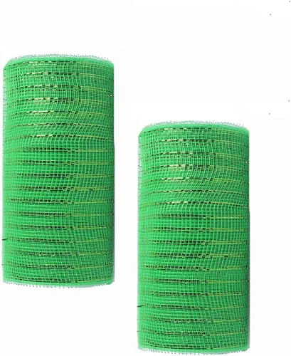 YYCRAFT Paquete de 2 cintas de malla de polímero metálico de 6 pulgadas (total 20 yardas, verde manzana)