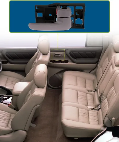 Miniatura 7 de LUJUNTEC Manija de puerta interior – Conductor delantero y trasero izquierdo del pasajero lado derecho, repuesto directo gris para Toyota 2001-2007