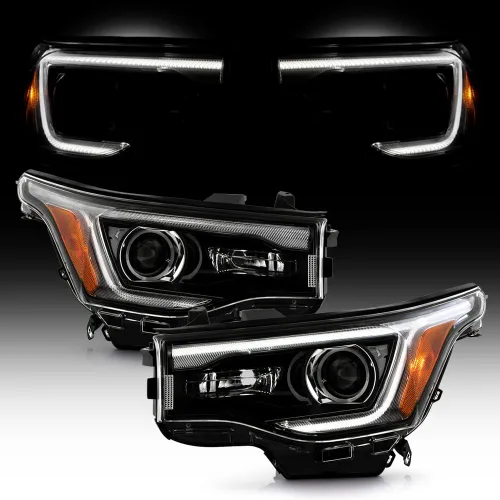 Miniatura 9 de KEEKPO - Para 2017 2018 2019 GMC Acadia Factory halógeno w/LED DRL faro delantero negro reemplazo lado izquierdo del conductor