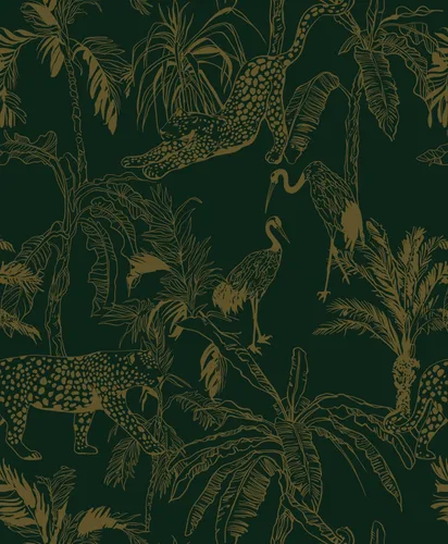 Miniatura 22 de Heroad Papel tapiz de leopardo bohemio para despegar y pegar, papel de contacto blanco y dorado, papel de pared de animales de la selva, papel tapiz