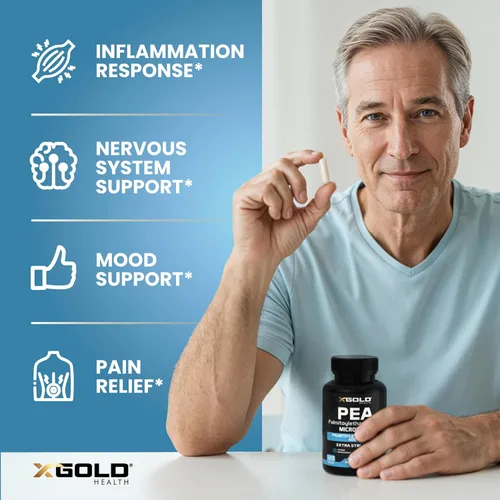 Miniatura 4 de Suplemento de Palmitoiletanolamida PEA 600 mg PEA Micronizada 99% Altamente Purificada y Biodisponible Fabricado en Estados Unidos Suplemento